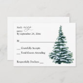 Winter Weihnachtsbaum Grüne am Mahl RSVP Karte (Vorne/Hinten)