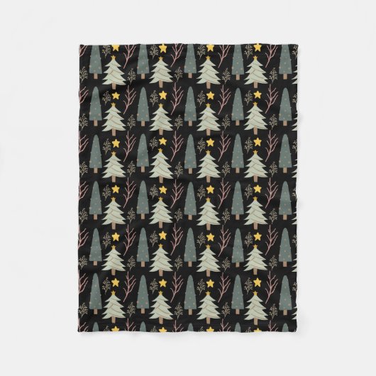 Winter Weihnachtsbaum Muster Woods Evergreen gemüt Fleecedecke (Vorderseite)