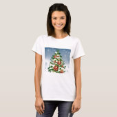 Winter Weihnachtsbaum Womens T - Shirt (Vorne ganz)