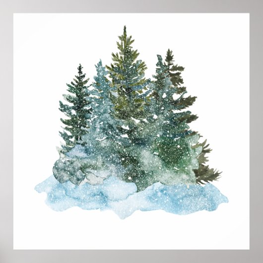 Winter Weihnachtsbaumwasser Poster (Vorne)