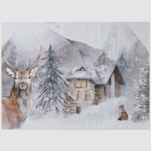 Winter-Weihnachtsdesign 1 Seidenpapier (Vorderseite)