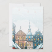 Winter Weihnachtsdorf lässt es schneien Einladung (Rückseite)