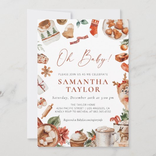 Winter Weihnachtsdusche Einladung (Vorderseite)