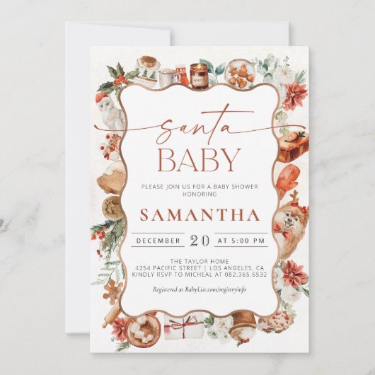 Winter Weihnachtsdusche Einladung (Vorderseite)