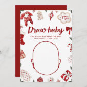 Winter Weihnachtsdusche Zeichnete das Baby Game Einladung (Vorne/Hinten)