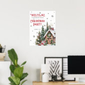 Winter-Weihnachtsfeier-Willkommensschild Poster (Heimbüro)