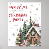 Winter-Weihnachtsfeier-Willkommensschild Poster (Vorne)