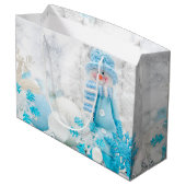 Winter-Weihnachtsfeiertage Geschenk-Tasche Große Geschenktüte (Rückseite Schrägansicht)