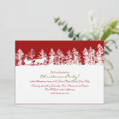Winter-Weihnachtsfest in Rot und Weiß - Party Einladung (Stehend Vorderseite)
