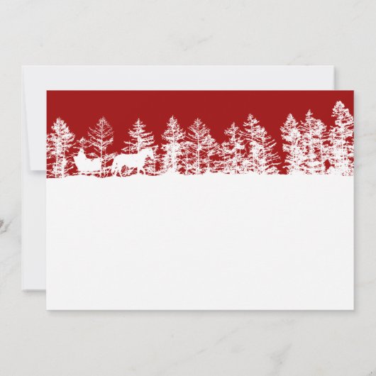 Winter-Weihnachtsfest in Rot und Weiß - Party Einladung (Rückseite)