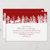 Winter-Weihnachtsfest in Rot und Weiß - Party Einladung (Vorne/Hinten)