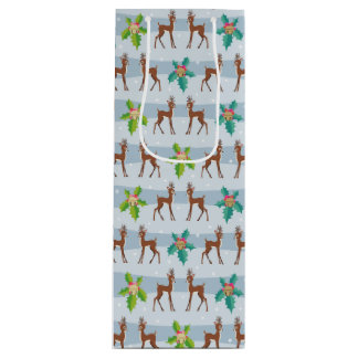 Winter Weihnachtsfest mit Holly Retro Inspiriert Geschenktüte Für Weinflaschen