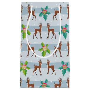 Winter Weihnachtsfest mit Holly Retro Inspiriert Kleine Geschenktüte