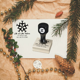 Winter Weihnachtsflugzeug Snowflage Coole Luftfahr Gummistempel