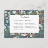 Winter Weihnachtsgrün Aquamarine Details Hochzeit Begleitkarte (Vorderseite)