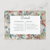 Winter Weihnachtsgrün Gold Details Hochzeit Begleitkarte (Vorderseite)