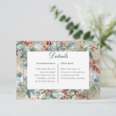 Winter Weihnachtsgrün Gold Details Hochzeit Begleitkarte (Stehend Vorderseite)
