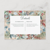 Winter Weihnachtsgrün Gold Details Hochzeit Begleitkarte (Vorderseite)