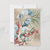 Winter Weihnachtsgrün Gold Hochzeit Save The Date (Rückseite)