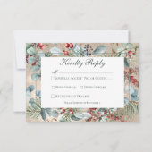 Winter Weihnachtsgrün Gold Hochzeit zwei Abendesse RSVP Karte (Vorderseite)