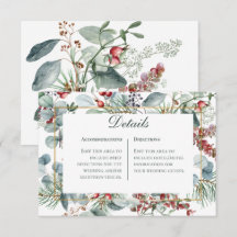 Winter Weihnachtsgrün Hochzeiten Details