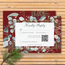 Winter Weihnachtsgrün Red Wedding QR Code