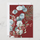 Winter Weihnachtsgrün Rote Hochzeit Einladung (Rückseite)