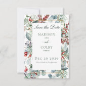 Winter Weihnachtsgrün Save the Date (Vorderseite)