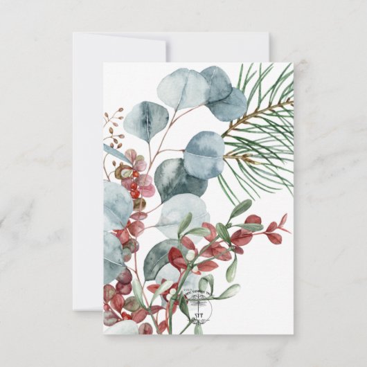 Winter Weihnachtsgrün Save the Date (Rückseite)