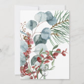 Winter Weihnachtsgrün White Wedding Einladung (Rückseite)