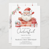 Winter Weihnachtshäuser zum Geburtstag Einladung (Vorne/Hinten)