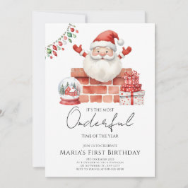 Winter Weihnachtshäuser zum Geburtstag Einladung