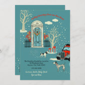 Winter-WeihnachtsHaustür-bewegliche Mitteilung Einladung (Vorne/Hinten)