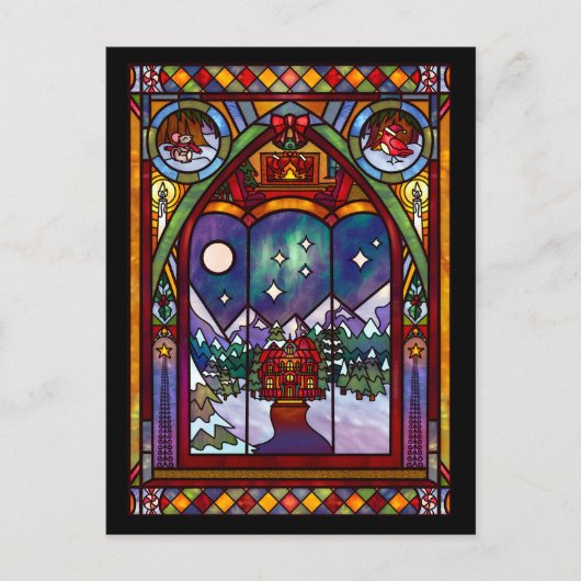 Winter-Weihnachtskarte Postkarte (Vorderseite)