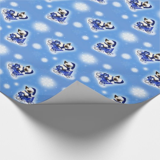 Winter-Weihnachtskatzen-Packpapier Geschenkpapier (Ecke)