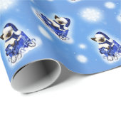 Winter-Weihnachtskatzen-Packpapier Geschenkpapier (Rolleneckpunkt)