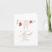 Winter Weihnachtskleidung Baby Dusche Dankeskarte (Vorderseite)