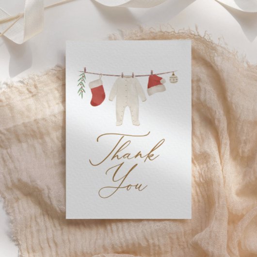 Winter Weihnachtskleidung Baby Dusche Dankeskarte
