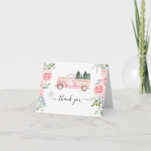 Winter Weihnachtsmann Dankeschön Karte (Vorderseite)