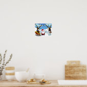 Winter Weihnachtsmann und Schneemann Poster (Küche)