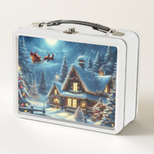 Winter/Weihnachtsmann/Weihnachten/Schnee Metall Brotdose