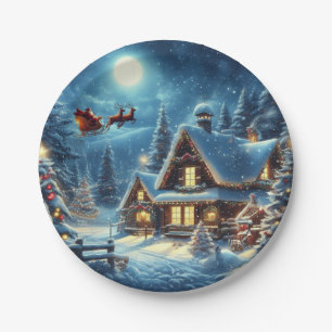 Winter/Weihnachtsmann/Weihnachten/Schnee Pappteller