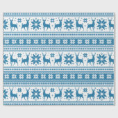 Winter-Weihnachtsrotwild-blaues Geschenkpapier (Flach)