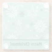 Winter Weihnachtssaison Name Turquoise-Blue Glasuntersetzer (Rückseite)