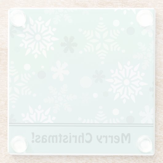 Winter Weihnachtssaison Name Turquoise-Blue Glasuntersetzer (Rückseite)