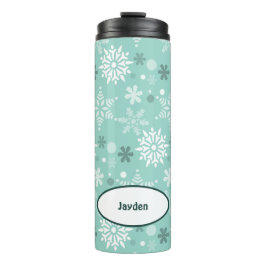 Winter Weihnachtssaison Name Turquoise-Blue Thermosbecher