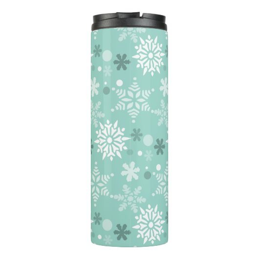 Winter Weihnachtssaison Name Turquoise-Blue Thermosbecher (Rückseite)