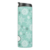 Winter Weihnachtssaison Name Turquoise-Blue Thermosbecher (Nach rechts gedreht)