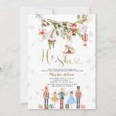 WINTER Weihnachtsschmuck: Er oder sie Geschlecht o Einladung (Vorderseite)