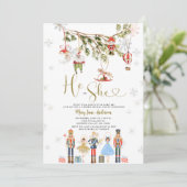 WINTER Weihnachtsschmuck: Er oder sie Geschlecht o Einladung (Stehend Vorderseite)